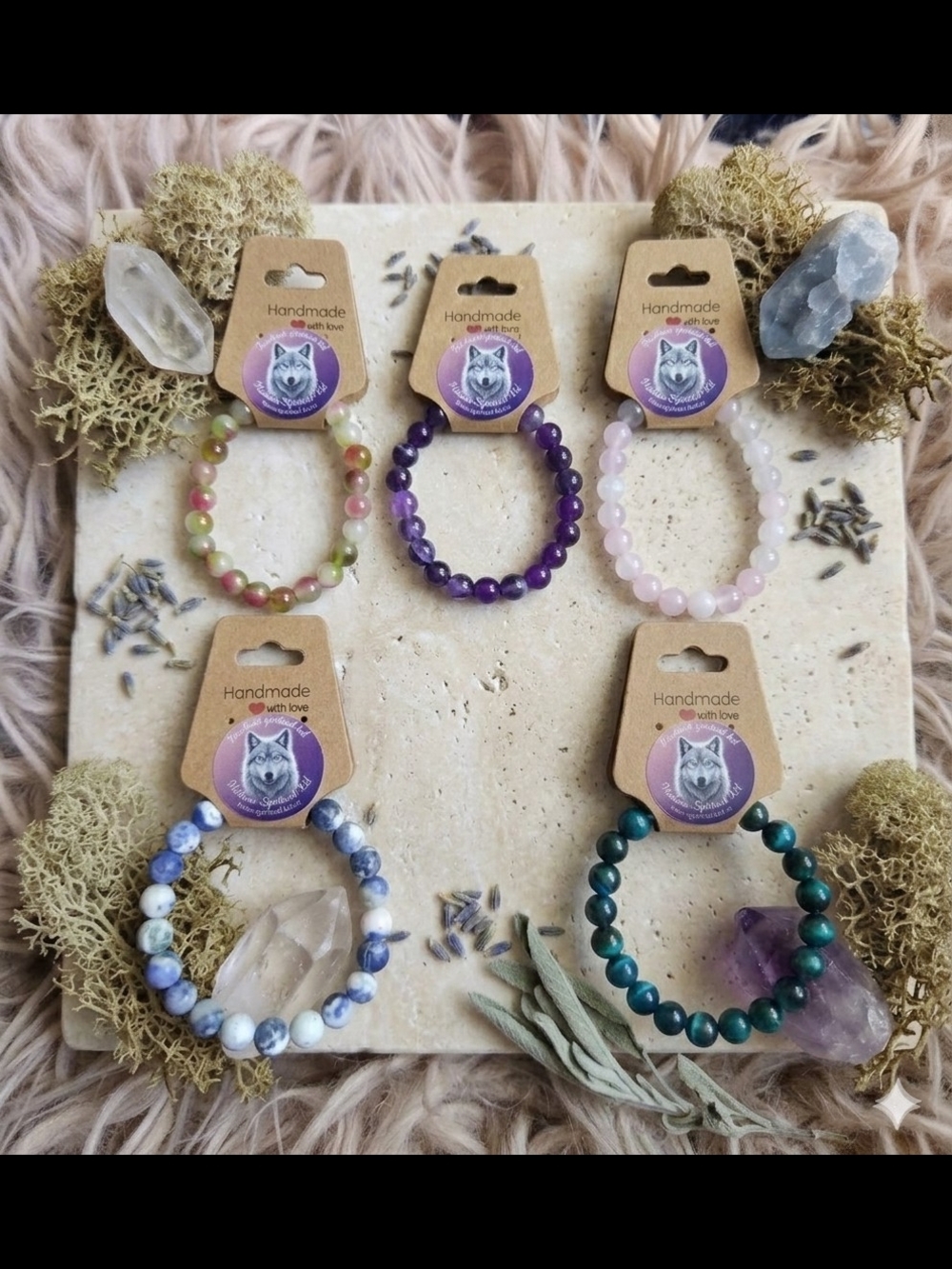 Handmade Multicolor Natural Gemstone Stretch Bracelet - Handmade with Love
